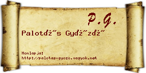Palotás Győző névjegykártya